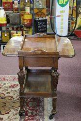 A Quality Tray Top Oak Tea Trolley