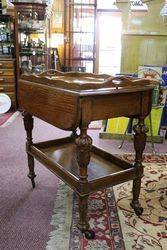 A Quality Tray Top Oak Tea Trolley