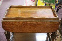 A Quality Tray Top Oak Tea Trolley