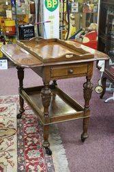 A Quality Tray Top Oak Tea Trolley