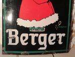 A Rare + Early Berger Chocolate Pictorial Enamel Sign