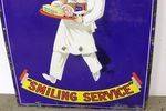 A Rare Antique Walter Wilsons Smiling Service Enamel Sign