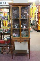 A Rare English Oak Arts+Crafts 2 Door  2 Drawer Shop Display Cabinet 