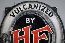 A Rare Harvey Frost Vulcanized Tyre Repairs Enamel Sign