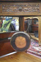 A Rare and Unusual Early 20th Century English Oak Corner Table Dinner Gong 