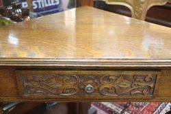 A Rare and Unusual Early 20th Century English Oak Corner Table Dinner Gong 