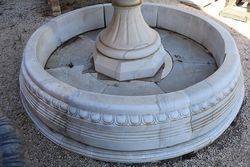 A Round White Marble Pond Base and Surround