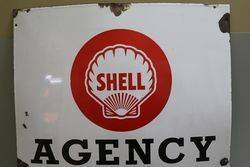 A Shell BP Agency Petrol Enamel Advertising Sign