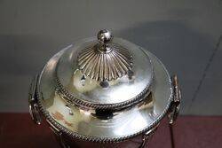 A Small Antique Silver Plate Ring Handle Samovar 