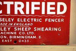 A Small Electrified Fence Warning Enamel Sign 