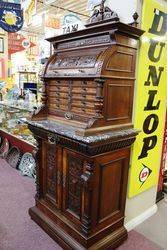 A Stunning Antique Walnut Dental Cabinet 