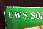 A Stunning CWS Soap Pictorial Concave Enamel Sign
