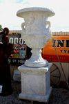 A Stunning Pair of Large Classical Marble Urns on Stands