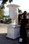 A Stunning Pair of Large Classical Marble Urns on Stands