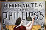 A Stunning Phillips Tea Pictorial Enamel Sign