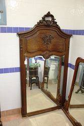 A Superb And Large French Carved Oak Wall Mirror C1880