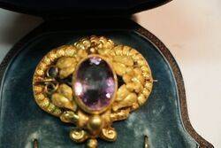 A Superb Antique Gold and Amethysts DemiParure 