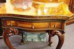 A Superb High Victorian Burr Walnut Sewing Work Table With Gilt Mounts