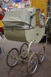 A Triang Dolls Pram Unusually Rare With Double Folding Hoods 