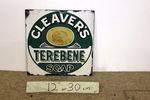 A Unique + Early Cleavers Terebene Soap Enamel Sign