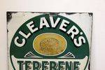 A Unique + Early Cleavers Terebene Soap Enamel Sign