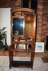 A Unusual 1930s Aust Mirror Back Hallstand  