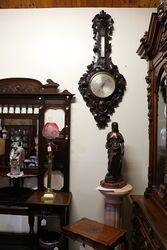 A Very Large Antique profusely carved oak barometer 