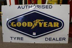 A Vintage Goodyear Authorised Dealer Enamel Sign