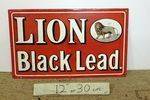 A Vintage Lion Black Lead  Pictorial Enamel Sign