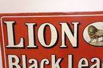 A Vintage Lion Black Lead  Pictorial Enamel Sign