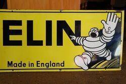 A Vintage Michelin Part Pictorial Enamel Advertising Sign 