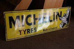 A Vintage Michelin Part Pictorial Enamel Advertising Sign 