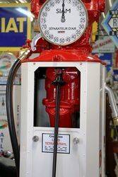 A Vintage Siam Twin Cylinder Manual Petrol Pump