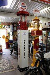 A Vintage Siam Twin Cylinder Manual Petrol Pump