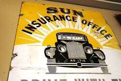 A Vintage Sun Ins Pictorial Enamel Sign