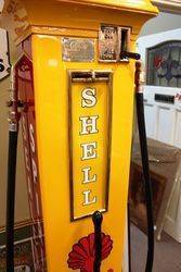 A Well Restored EMCO Rapid 6 Manual Petrol Pump In Shell Livery