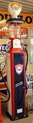 A Well Restored French Courtioux Rapide Clockface Manual Petrol Pump In Fina Livery