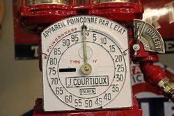 A Well Restored French Courtioux Rapide Clockface Manual Petrol Pump In Fina Livery