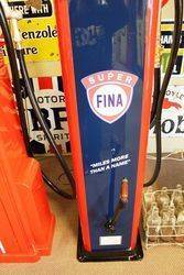 A Well Restored French Courtioux Rapide Clockface Manual Petrol Pump In Fina Livery