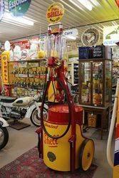 A Well Restored Rare Satam Chariot Petrol Pump In Shell Livery 