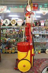 A Well Restored Rare Satam Chariot Petrol Pump In Shell Livery 