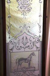 A Wonderful Private Bar Decorated Mirror with Horse Motif 
