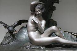 A Wonderful Spelter +amp Marble Group +quotSeasprite+quot By VAN DER VOORDOR