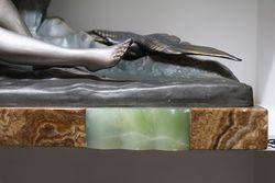 A Wonderful Spelter +amp Marble Group +quotSeasprite+quot By VAN DER VOORDOR