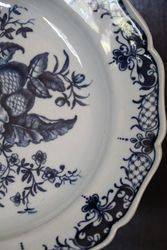 A Worcester Plate Decorated With The andquotPie Coneandquot Pattern C1775