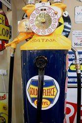 A  Rare Satam Column Petrol Pump In Golden Fleece Livery