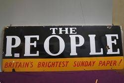 A rectangular enamel sign advertising +39The People+39 