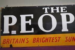 A rectangular enamel sign advertising +39The People+39 