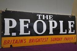 A rectangular enamel sign advertising +39The People+39 