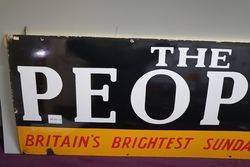 A rectangular enamel sign advertising +39The People+39 